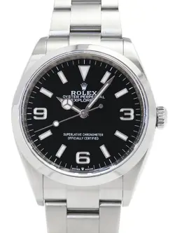 USED ROLEX EXPLORER 1 124270 BLACK CASE SIZE 36MM MEN'S WATCH #411522