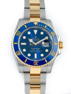 Rolex Submariner Date 40  Steel / 18k Yellow Gold Blue Ceramic Bezel 116613lb