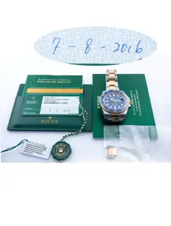 Rolex Submariner Date 40  Steel / 18k Yellow Gold Blue Ceramic Bezel 116613lb