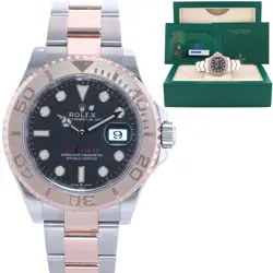 2021 NEW PAPERS ROLEX YACHT-MASTER 126621 BLACK EVEROSE GOLD TWO TONE WATCH BOX
