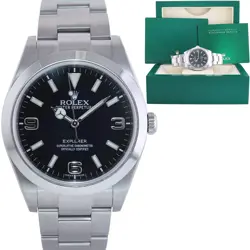 MINT ROLEX 214270 EXPLORER BLACK ARABIC DIAL STEEL 39MM MK1 OYSTER WATCH BOX