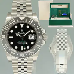 2024 NEW PAPERS ROLEX GMT MASTER II BRUCE WAYNE JUBILEE CERAMIC 126710GRNR WATCH