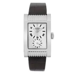 ROLEX CELLINI PRINCE 18K WHITE GOLD SILVER DIAL MEN HAND WIND WATCH 5441