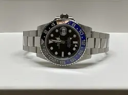 ROLEX MEN 40MM GMT MASTER II CERAMIC BLACK DIAL STAINLESS STEEL WATCH 116710BLNR
