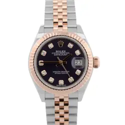 PAPERS Rolex DateJust Aubergine Purple 28mm Jubilee Rose Gold Watch 279171 BOX