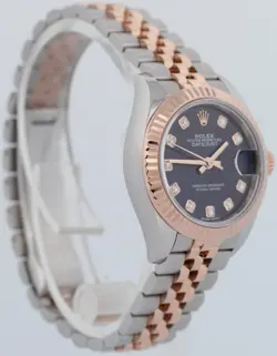 PAPERS Rolex DateJust Aubergine Purple 28mm Jubilee Rose Gold Watch 279171 BOX