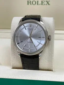 ROLEX CELLINI WHITE GOLD 50509 SILVER RAILROAD 2021 MINT