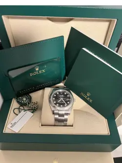 ROLEX DATEJUST 41 126334 18K GOLD STEEL BLACK DIAMOND OYSTER WATCH DEC 2022
