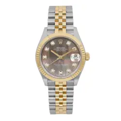 ROLEX DATEJUST 31MM DIAMOND GRAY MOP DIAL LADIES JUBILEE WATCH 278273