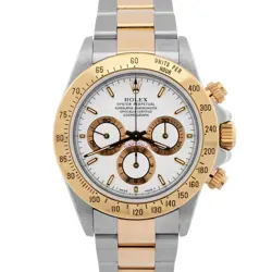 PAPERS ROLEX DAYTONA COSMOGRAPH WHITE 18K YELLOW GOLD STEEL TWO-TONE 16523 BOX