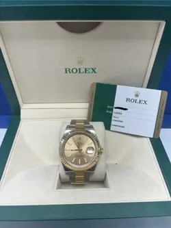 ROLEX DATEJUST 116333 2TONE 18K STAINLESS STEEL 41MM CHAMPAGNE BOX & PAPERS