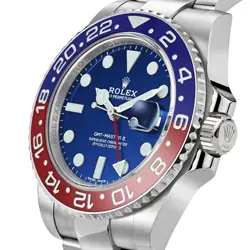 Rolex GMT-Master II Watch 40MM Blue Index Hour Markers Dial White Gold