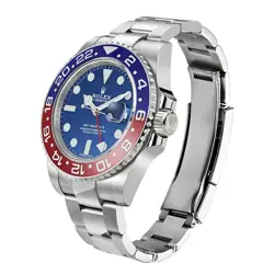 Rolex GMT-Master II Watch 40MM Blue Index Hour Markers Dial White Gold