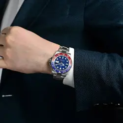 Rolex GMT-Master II Watch 40MM Blue Index Hour Markers Dial White Gold