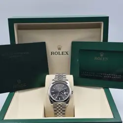 NEW 2025 ROLEX DATEJUST 41MM SMOOTH RHODIUM DIAL JUBILEE BRACELET 126300 UNWORN