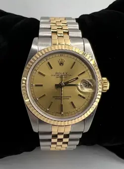 ROLEX DATEJUST 68273 WATCH - 18K GOLD AND SS JUBILEE BRACELET WITH GOLD BEZEL