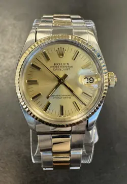 ROLEX DATEJUST 6827 LADIES 31MM MIDSIZE 14K YELLOW GOLD TWO TONE CHAMPAGNE DIAL