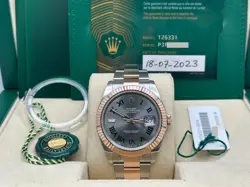 ROLEX DATEJUST 41 126331 WIMBLEDON 18K ROSE GOLD STEEL BOX PAPER 2023
