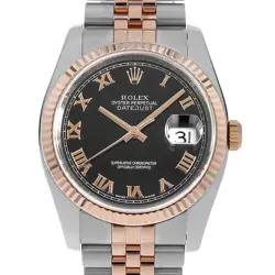 ROLEX DATEJUST 36 116231 BLACK ROMAN 5 ROW JUBILEE BRACELET M NUMBER SECOND ...