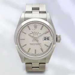 ROLEX 79160 OYSTER PERPETUAL DATE LADIES SILVER STAINLESS STEEL USED