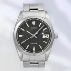 ROLEX OYSTER DATE 1966 REF.6694 VINTAGE BLACK DIAL MANUAL STEEL WATCH