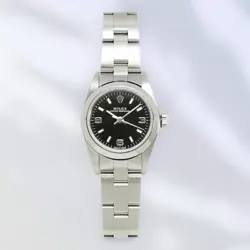 ROLEX 76080 OYSTER PERPETUAL STAINLESS STEEL AUTOMATIC WATCH SILVER USED