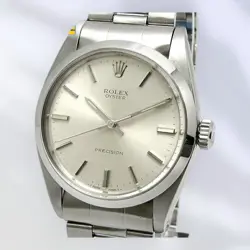 ROLEX 6426 OYSTER PRECISION VINTAGE STAINLESS STEEL WATCH SILVER DIAL USED