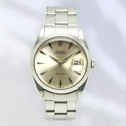 ROLEX OYSTER DATE 6694 SS SILVER DIAL 34MM MANUAL MEN'S USED