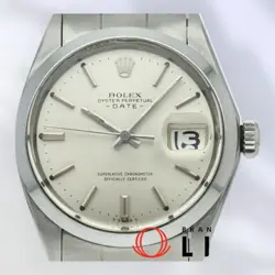 ROLEX OYSTER PERPETUAL DATE 1500 STAINLESS STEEL MEN’S WATCH USED