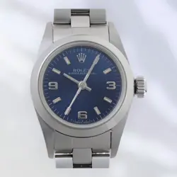 ROLEX OYSTER PERPETUAL LADY U 1997 STAINLESS STEEL 24MM BLUE DIAL USED