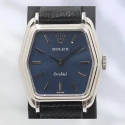 ROLEX ORCHID 2683 18K/750 WG NAVY HAND-WIND DEADSTOCK CERAMIC WATCH