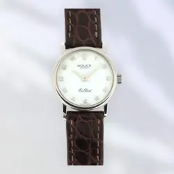ROLEX CELLINI K18WG WHITE SHELL WOMEN'S WATCH 2001 USED