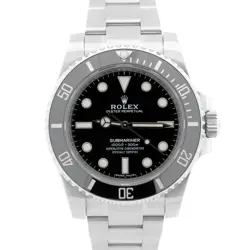 MINT ROLEX SUBMARINER NO-DATE BLACK CERAMIC 40MM STAINLESS STEEL WATCH 114060 LN