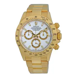 ROLEX 18K YELLOW GOLD 40MM ROLEX DAYTONA WHITE 116528 BOX WARRANTY MINTY