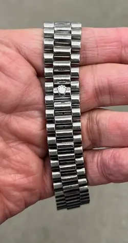 GENUINE 18 KARAT WHITE GOLD ROLEX PRESIDENT BAND