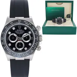 2023 MINT ROLEX DAYTONA OYSTERFLEX 116519LN WHITE GOLD CERAMIC DIAMOND WATCH BOX