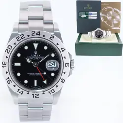 MINT 2011 PAPERS ROLEX 16570 BLACK STEEL 3186 MOVEMENT EXPLORER 40MM WATCH BOX