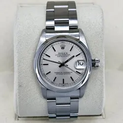 ROLEX DATEJUST 31MM MIDSIZE SILVER DIAL OYSTER BRACELET STEEL SMOOTH BEZEL 2000