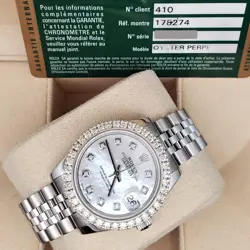 ROLEX DATEJUST 31MM CUSTOM 1.35CT DIAMOND BEZEL/DIAL  WATCH 178274 BOX PAPERS