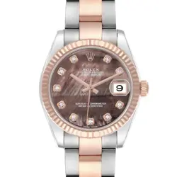 ROLEX DATEJUST STEEL ROSE GOLD MOP DIAMOND LADIES WATCH 178271 BOXCARD