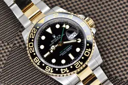 2008 ROLEX GMT-MASTER II 18K YELLOW GOLD & STEEL BLACK DIAL 116713LN FULL SET