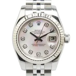 ROLEX DATEJUST 10P DIAMOND WATCHES 179174NG MECHANICAL AUTOMATIC 【USED】