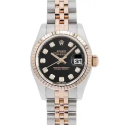 ROLEX DATEJUST 10P DIAMOND 179171G BLACK RANDOM NUMBER SECOND HAND WOMEN