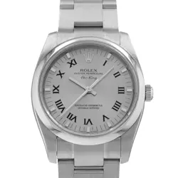 ROLEX AIR KING 114200 34MM SILVER ROMAN STEEL OYSTER AUTOMATIC  MENS WATCH 2006