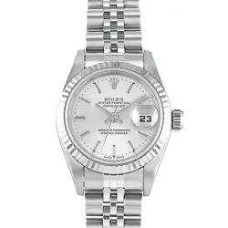 ROLEX DATEJUST 26 79174 SILVER INDEX STEEL WHITE GOLD JUBILEE LADIES WATCH 2003