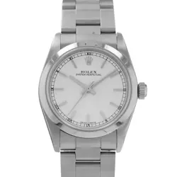 ROLEX OYSTER PERPETUAL 31 77080 SILVER INDEX STEEL OYSTER LADIES WATCH 1999
