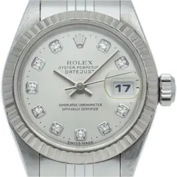 ROLEX DATEJUST LADIES WATCH 10P DIAMOND 69174G(U) K18WG/STAINLESS STEEL WOME...