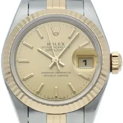 ROLEX DATEJUST LADIES WATCH 69173(S) K18YG/STAINLESS STEEL WOMENWATCH CHAMPA...