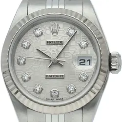 ROLEX DATEJUST LADIES WATCH 10P DIAMOND COMPUTER DIAL 79174G(A) K18WG/STAINL...