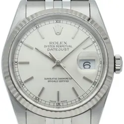 ROLEX DATEJUST MEN'S WATCH 16234(U) K18WG/STAINLESS STEEL MENSWATCH SILVER USED